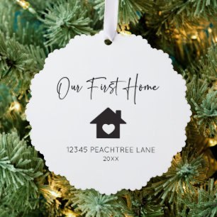 Our First Home Housewarming New House 1st Home Tree Decoration Card