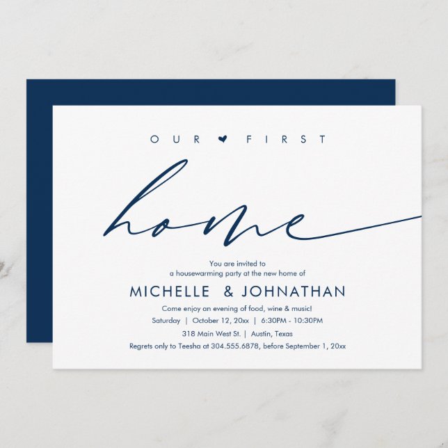 Our first home, Housewarming party celebration Invitation (Front/Back)
