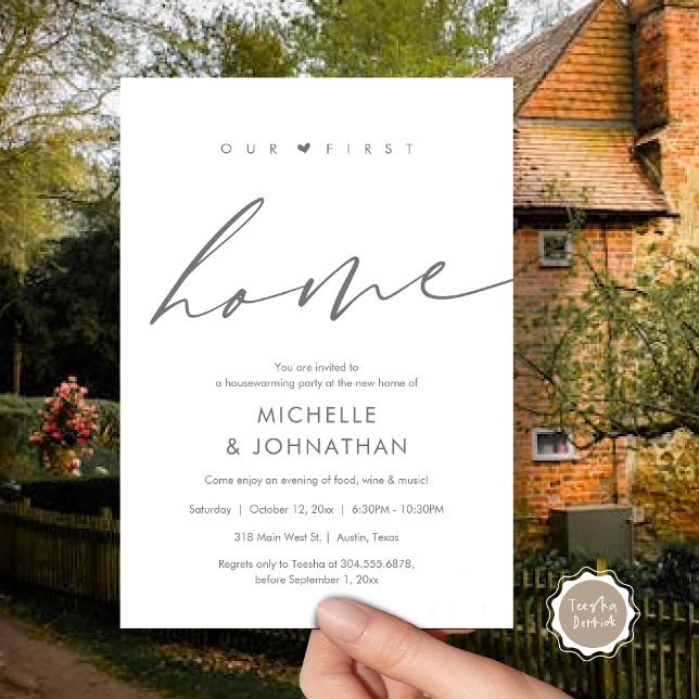 Our first home, Housewarming party celebration Invitation (Our first home, Housewarming party celebration Invitation Card, in Dark Grey)