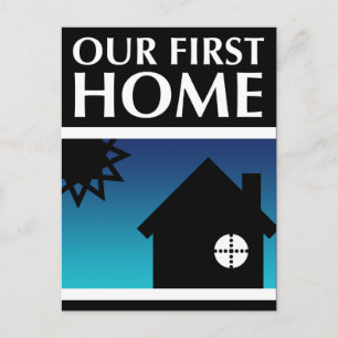 our first home (mod sunset) postcard