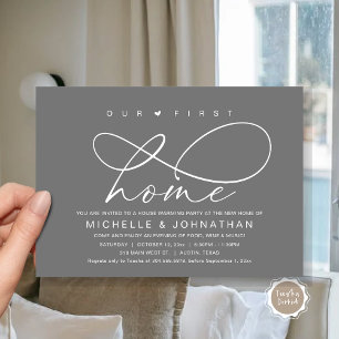 Our first home, Modern Housewarming party Invitation