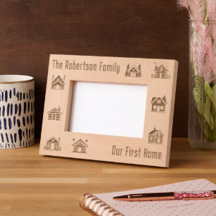 Our First Home New House Custom Family Name 6x4 Etched Frames