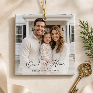 Our First Home Personalised Family Photo New Home Ceramic Ornament