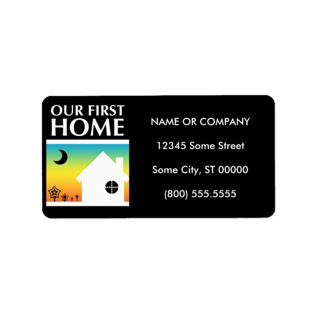 our first home (rainbow sunset) label (Front)