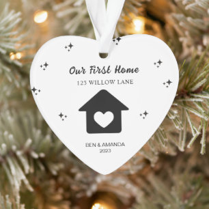 Our First House Christmas Personalized Housewarmin Ornament