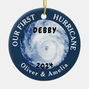Our First Hurricane Debby Custom Florida City Name Ceramic Tree Decoration