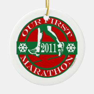 Our First Marathon Ceramic Tree Decoration