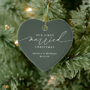 Our First Married Christmas Newlywed Ceramic Tree Decoration