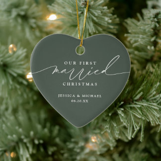 Our First Married Christmas Newlywed Ceramic Tree Decoration