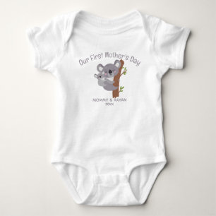 Our First Mother's Day, Baby koala custom name  Bodysuit