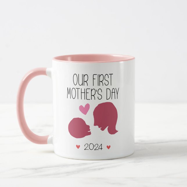 Our First Mothers Day First Time Mum Personalised  Mug (Left)