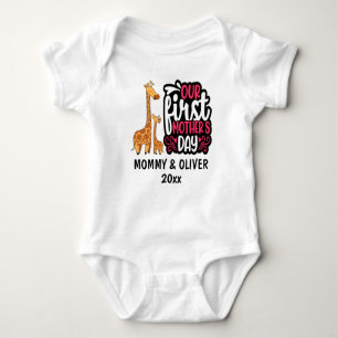 Our First Mother's Day Giraffe 2022 Baby Bodysuit