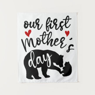 Our first Mothers Day Hearts Mama Bear Gift, 1/2 Tapestry