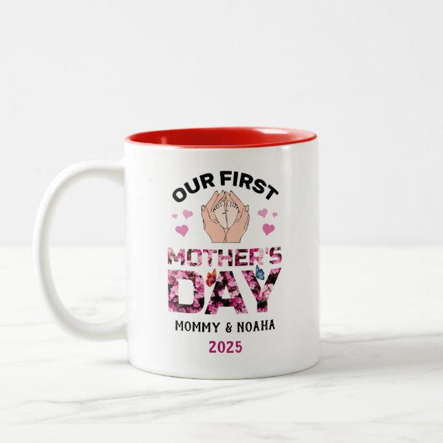 Our First Mother's Day Mug, Personalised Name Mug  (Left)