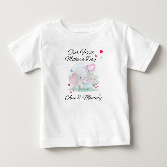 Our First Mother's Day Together Elephant T-Shirt (Front)