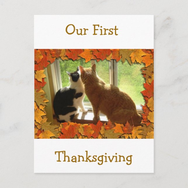 Our First Thanksgiving Holiday Postcard (Front)