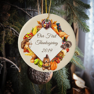 Our First Thanksgiving Turkey Animals Ceramic Tree Decoration
