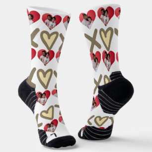 Our First Valentine's Day as Mr and Mrs Photo Socks