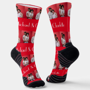 Our First Valentine's Day as Mr and Mrs Photo Socks
