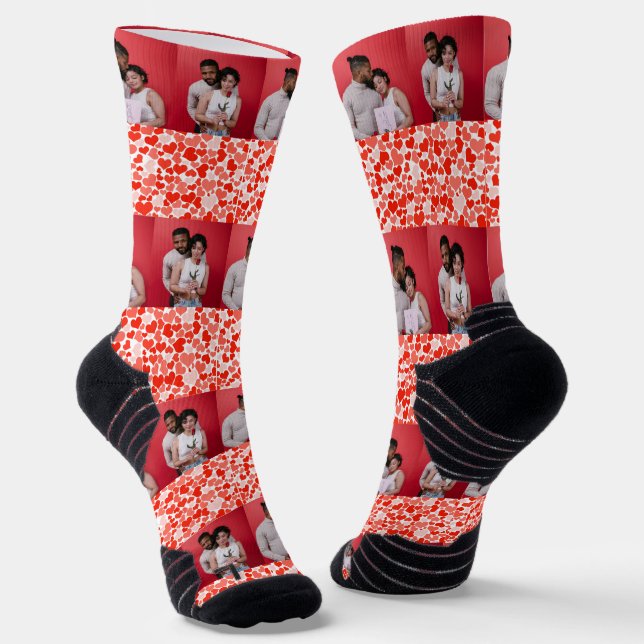 Our First Valentine's Day as Mr and Mrs Photo Socks (Angled)