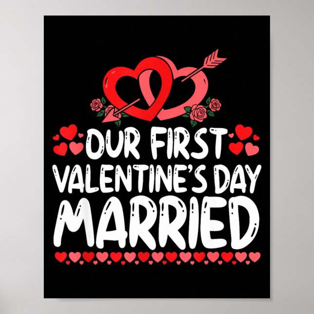 Our First Valentines Married Husband Wife  Poster (Front)