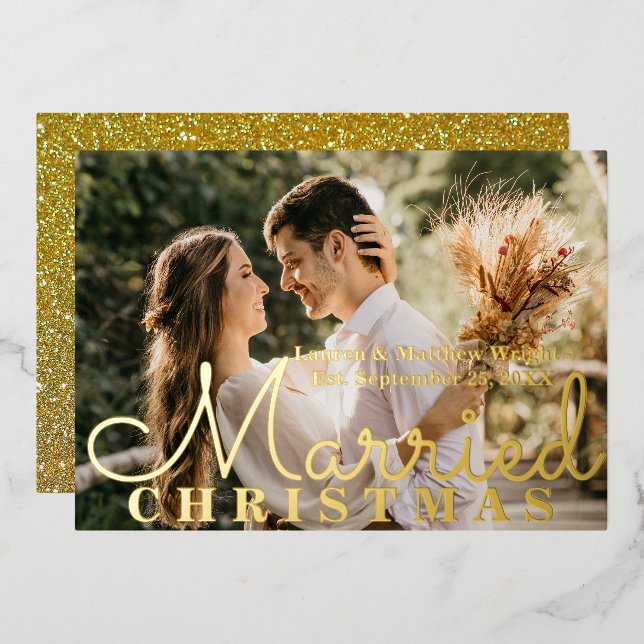 Our First Very Married Christmas Mr & Mrs Wedding  (Front/Back)