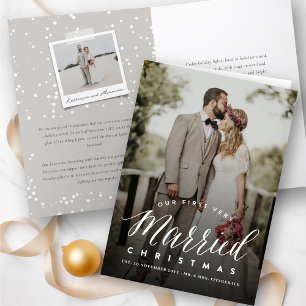 Our First Very Married Christmas Mr & Mrs Wedding Holiday Card