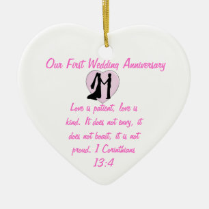 Our First Wedding Anniversary Heart Ornament