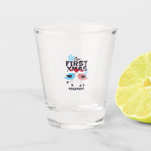 Our first Xmas together newly wedds Shot Glass