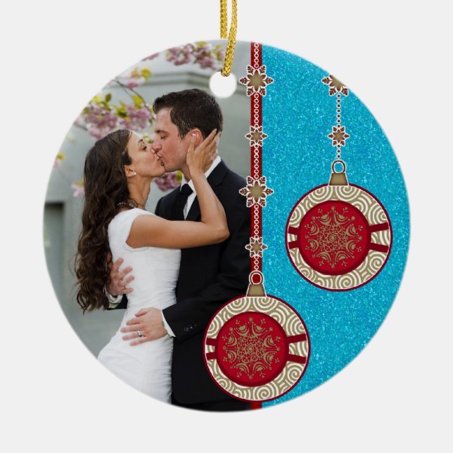 Our First Xmas Together Photo Christmas Ornament (Front)