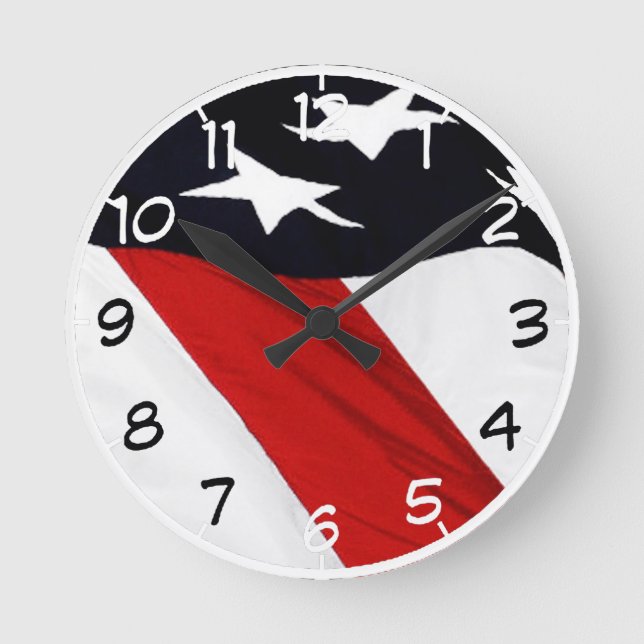 Our Flag Round Clock (Front)
