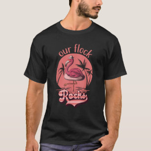 Our Flock Rocks Flamingo Funny Family Matching Vac T-Shirt