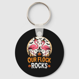 Our Flock Rocks Flamingo Halloween Costume Matchin Key Ring
