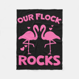 Our Flock Rocks Flamingo Matching Family Vacation Fleece Blanket