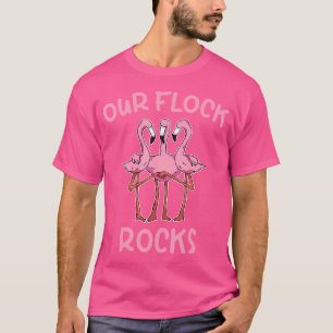 Our Flock Rocks Flamingo Matching Family Vacation  T-Shirt