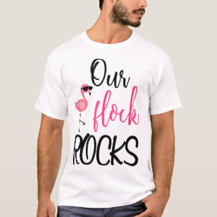 Our Flock Rocks Flamingo Mother's Day Gift T-Shirt