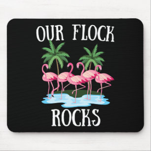 Our Flock Rocks Flamingos Lover Family Vacation Gr Mouse Pad