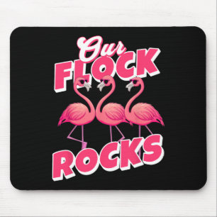 Our Flock Rocks Funny Flamingo Matching Family Vac Mouse Pad