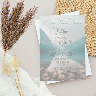 Our Forever Journey   Modern Wedding Invitation