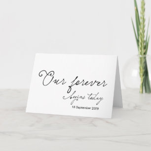 Our Forever Starts Today Bride Groom Wedding Day Card