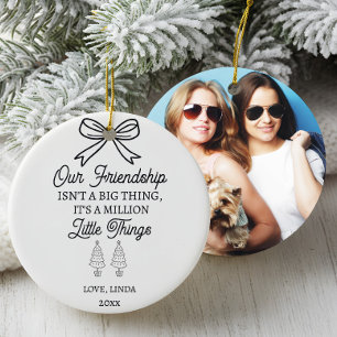 Our Friendship Quote Custom Photo Christmas Ceramic Tree Decoration