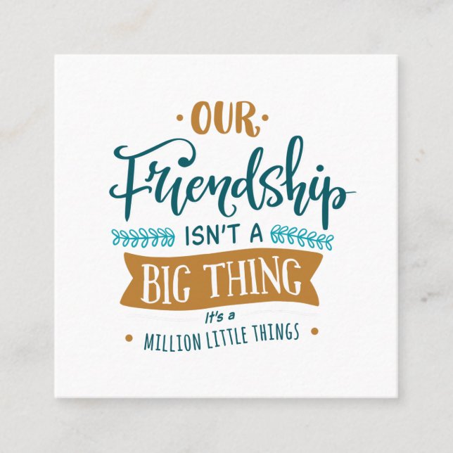 Our Friendship Square Business Card (Front)