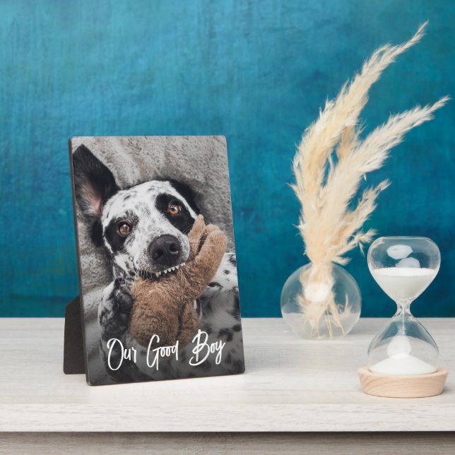 Our Good Boy Custom Dog Photo  Plaque (Side)