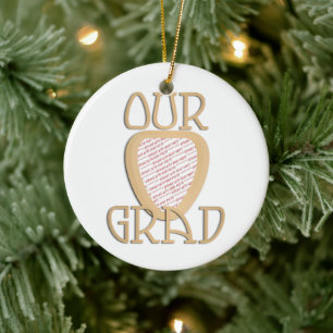 OUR GRAD - Gold Photo Frame Ceramic Tree Decoration