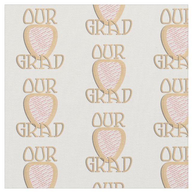 'OUR GRAD' - Gold Photo Frame Fabric (Close Up)