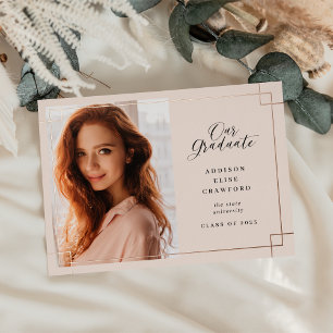 Our Graduate   Foil Graduation Photo Announcement