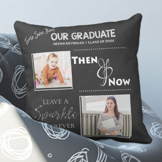 Our Graduate  | Then & Now | Photo | Throw Pillow