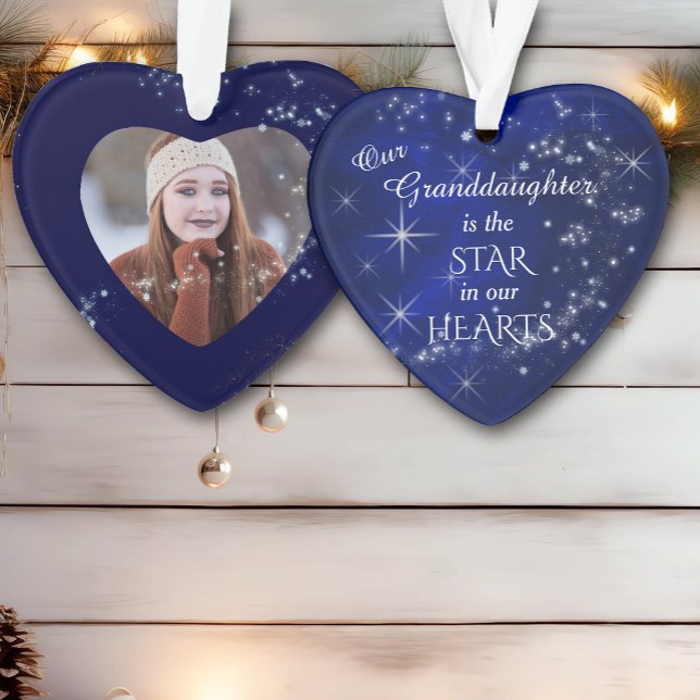 Our Granddaughter Star Photo Template Ornament (Creator Uploaded)
