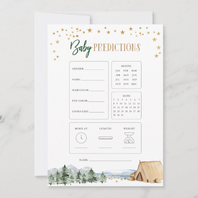 Our Greatest Adventure Baby Shower Baby Prediction Invitation (Front)