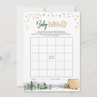 Our Greatest Adventure Baby Shower Bingo Game Invitation